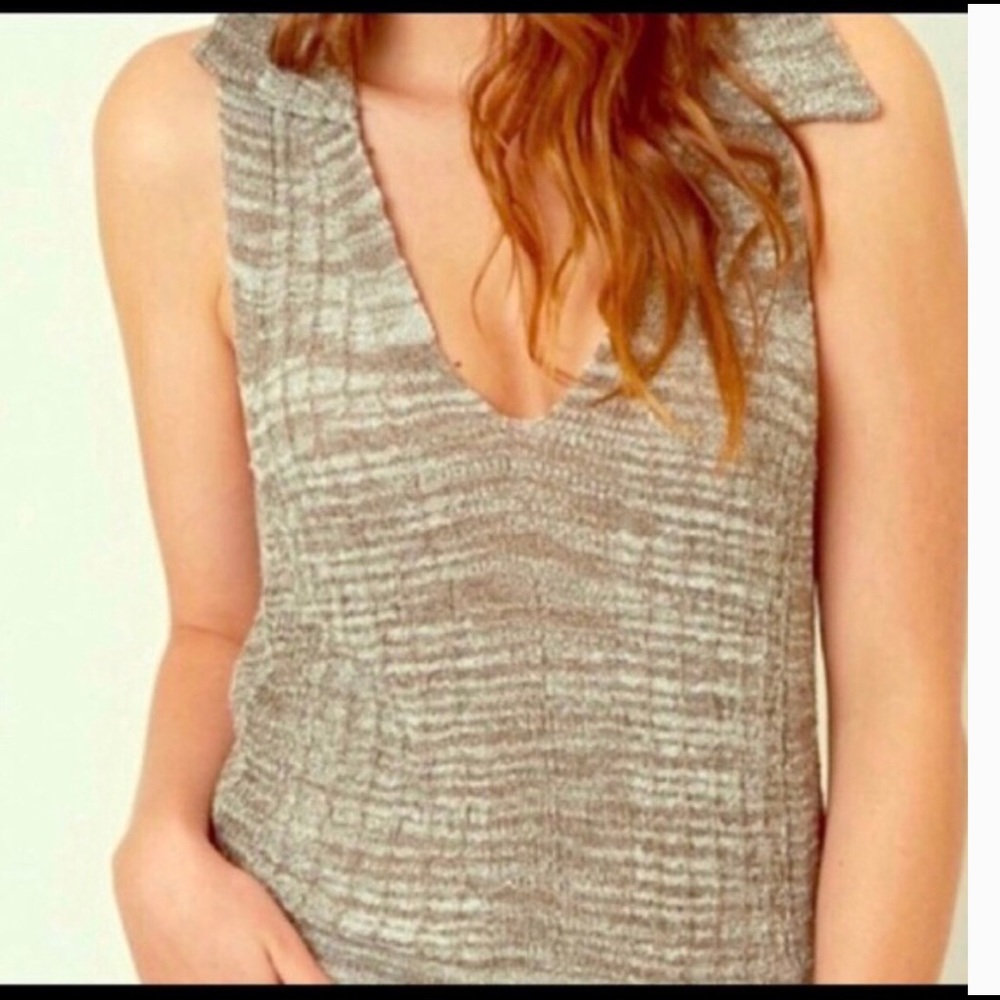 NWT Free People Sleeveless brown comb sweater